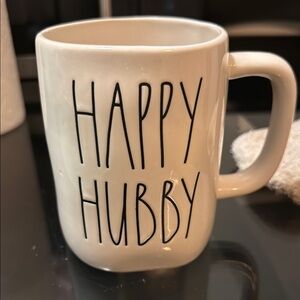 Rae Dunn White 'Happy Hubby' Mug